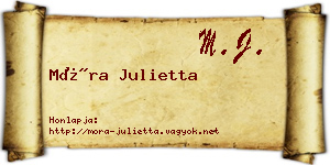 Móra Julietta névjegykártya